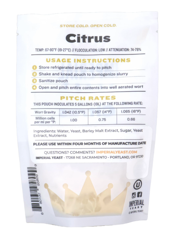 Imperial Beer Yeast, A20 Citrus - Image 2