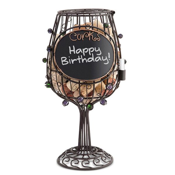 Cork Cage Chalkboard Wine Glass