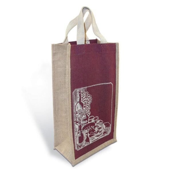 Jute Bag Bistro Design 2 Bottle