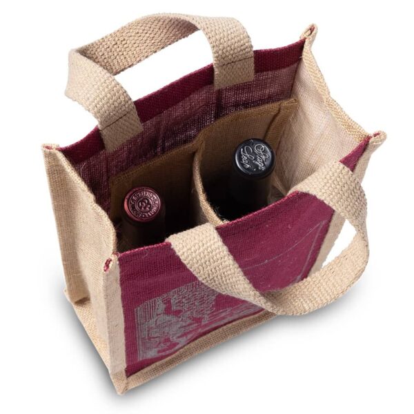 Jute Bag Bistro Design 2 Bottle - Image 2