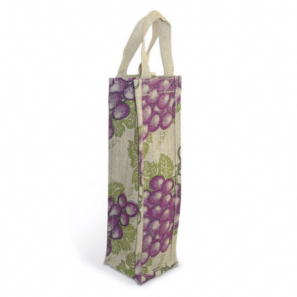 Jute Bag Merlot Grape 1 Bottle