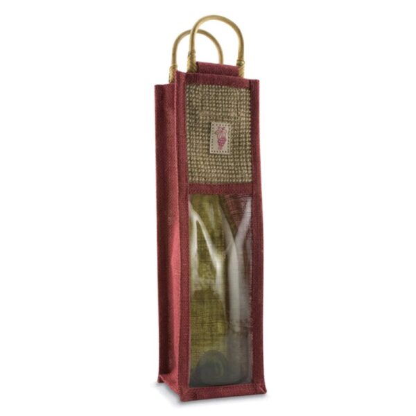 Jute Bag with  Window 1 Bottle